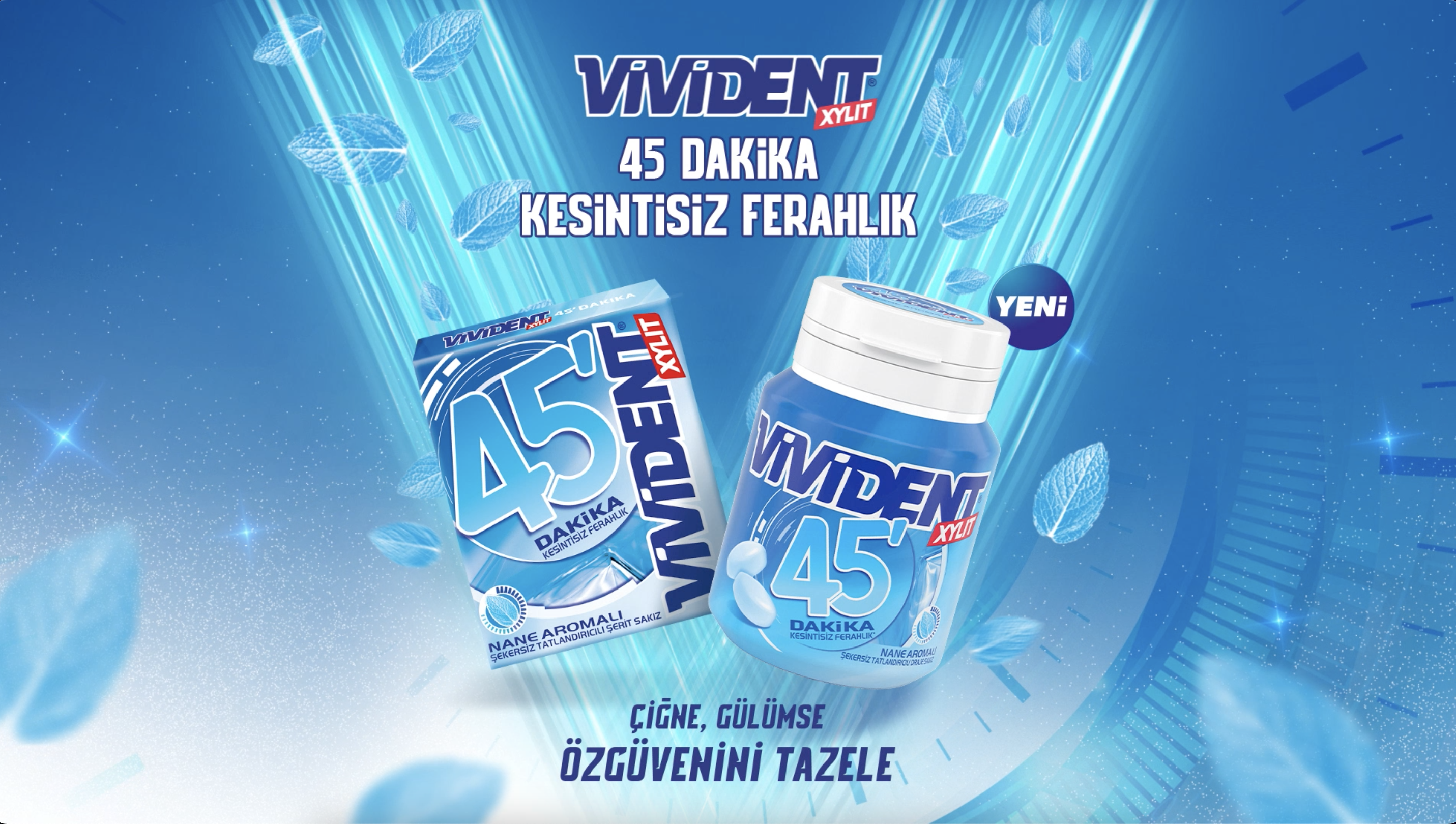 Vivident 45’ şimdi şişe ambalajında